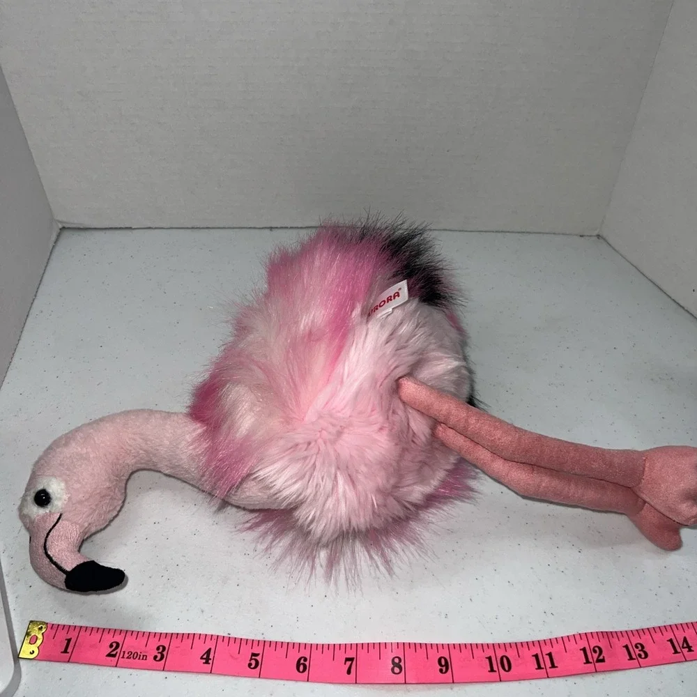 Aurora Luxe Boutique Ava Pink & Black Flamingo Stuffed Plush Toy 15